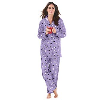 Dreams & Co. Plus Size Petite Classic Flannel Pajama Set