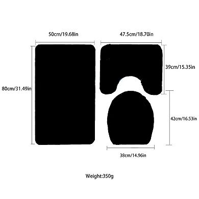 3-pieces Bathroom Rug Set