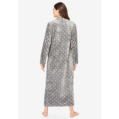 Dreams & Co. Plus Size Plush Zip-Front Robe