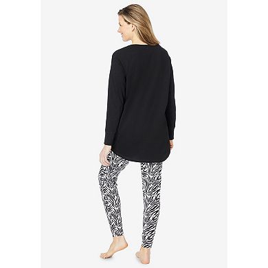 Dreams & Co. Plus Size 2-Piece Pj Legging Set
