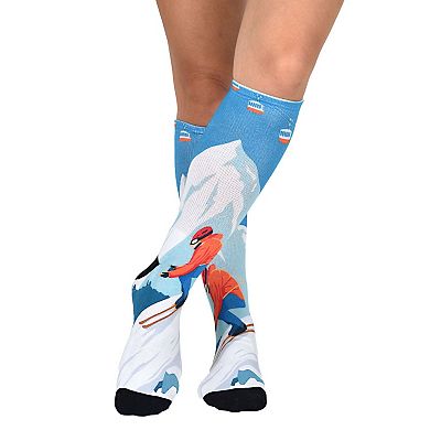 Sierra Socks Steep Slopes Pattern Coolmax Socks, Nature Collection For Men & Women Crew Socks