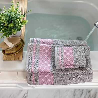 Textile Plaid Turkish Cotton Bath Towels (Set of 4)