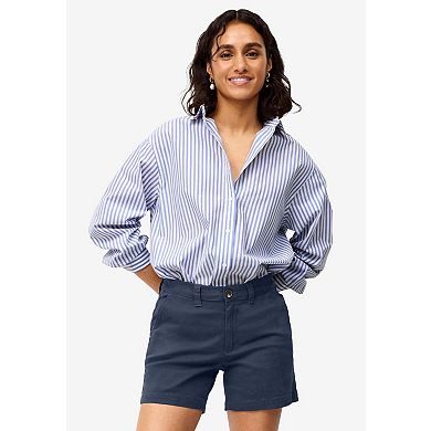 ellos Plus Size Stretch Chino Mid-Rise Shorts