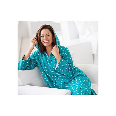 Dreams & Co. Plus Size Petite Long Hooded Fleece Sweatshirt Robe