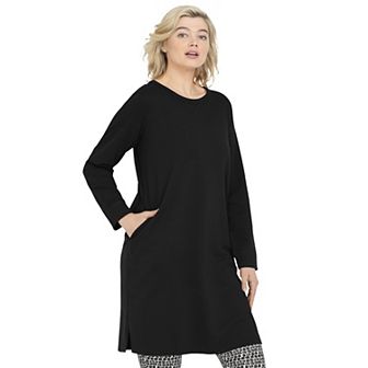 ellos Plus Size French Terry Tunic Dress