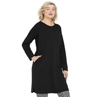ellos Women's Plus Size French Terry Tunic Dress