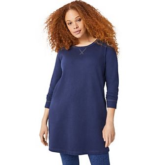 ellos Plus Size French Terry Tunic Dress