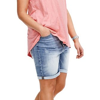 ellos Plus Size Denim Bermuda Shorts