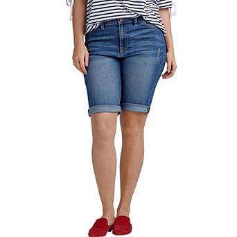 ellos Plus Size Denim Bermuda Shorts