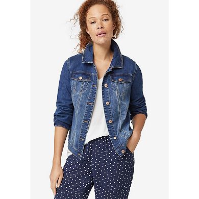 Ellos Plus Size Classic Stretch Denim Jacket
