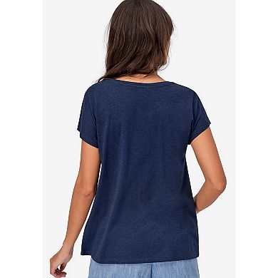 ellos Plus Size Graphic Scoop Neck Tee