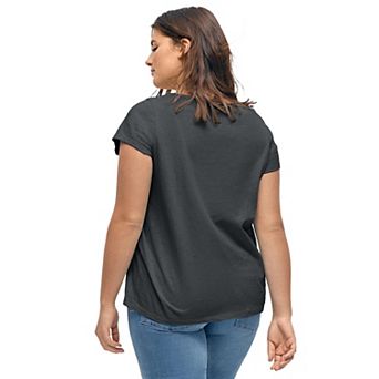ellos Plus Size Graphic Scoop Neck Tee