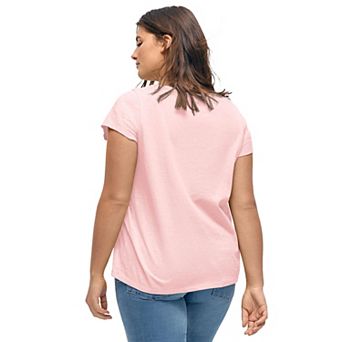 ellos Plus Size Graphic Scoop Neck Tee