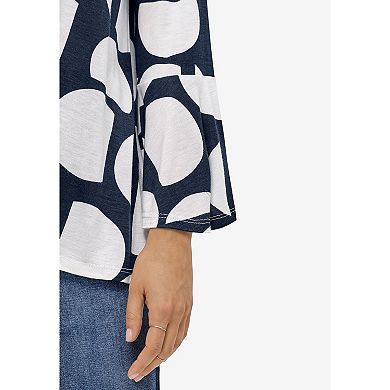 ellos Plus Size Bell Sleeve A-Line Knit Tunic