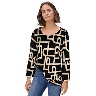 ellos Plus Size Bell Sleeve A-Line Knit Tunic
