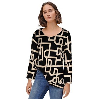 ellos Plus Size Bell Sleeve A-Line Knit Tunic