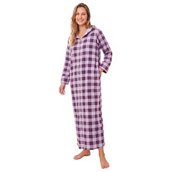 Dreams & Co. Plus Size Petite Long Hooded Fleece Sweatshirt Robe