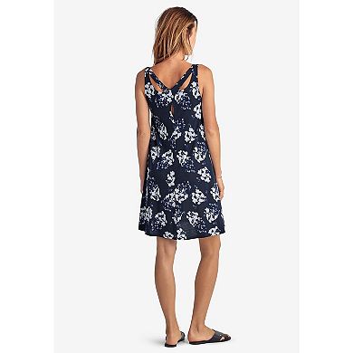 ellos Plus Size Crossover Back Tank Dress