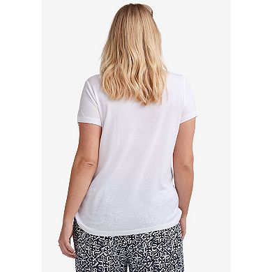 ellos Plus Size Drapey V-Neck Tee