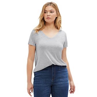 ellos Plus Size Drapey V-Neck Tee
