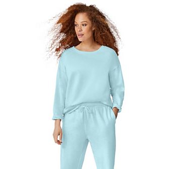 ellos Plus Size Boxy Fleece Sweatshirt