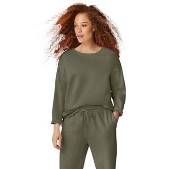ellos Plus Size Boxy Fleece Sweatshirt