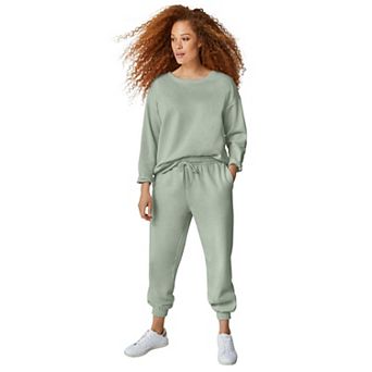 ellos Plus Size Boxy Fleece Sweatshirt