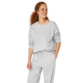 ellos Plus Size Boxy Fleece Sweatshirt