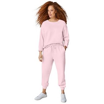 ellos Plus Size Boxy Fleece Sweatshirt