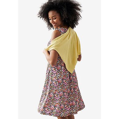 Ellos Plus Size Stretch Jersey Knit Sleeveless Scoop Neck Fit And Flare Dress