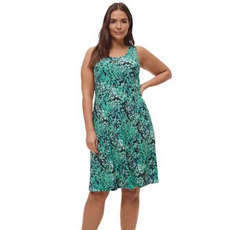 ellos Plus Size Sleeveless Knit Fit And Flare Knit Dress