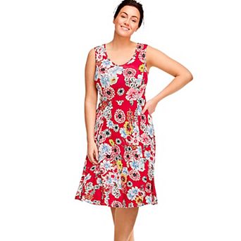 ellos Plus Size Sleeveless Knit Fit And Flare Knit Dress