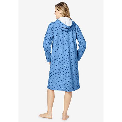 Dreams & Co. Women's Plus Size Short Hooded Sweatshirt Robe