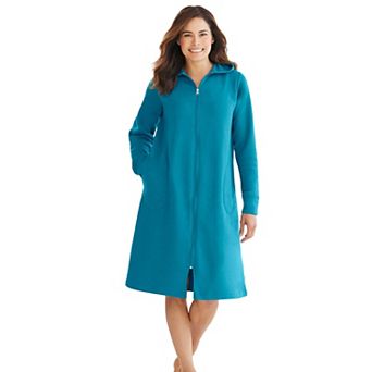 Dreams & Co. Plus Size Short Hooded Sweatshirt Robe