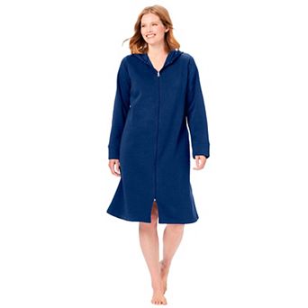 Dreams & Co. Plus Size Short Hooded Sweatshirt Robe