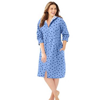 Dreams & Co. Plus Size Short Hooded Sweatshirt Robe