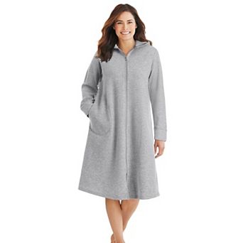 Dreams & Co. Plus Size Short Hooded Sweatshirt Robe