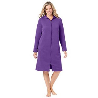 Dreams & Co. Women's Plus Size Short Hooded Sweatshirt Robe