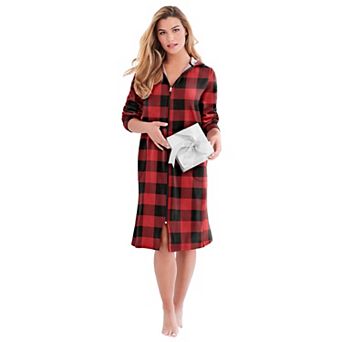 Dreams & Co. Plus Size Short Hooded Sweatshirt Robe