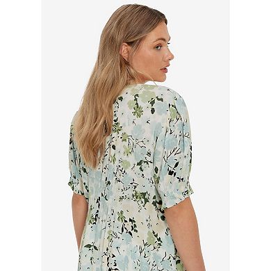 ellos Plus Size Button Front Crinkle Tunic