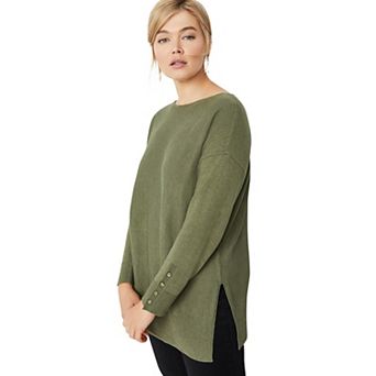 ellos Plus Size Boatneck Sweater Tunic