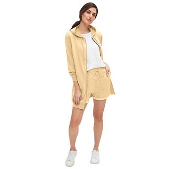 ellos Plus Size French Terry Drawstring Shorts