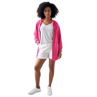 ellos Plus Size French Terry Drawstring Shorts