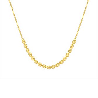 Taylor Grace 14k Gold Plated Diamond Cut Bead Necklace