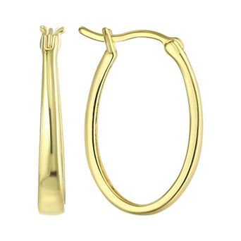 Taylor Grace 14k Gold Plated Oval Hoop Earrings