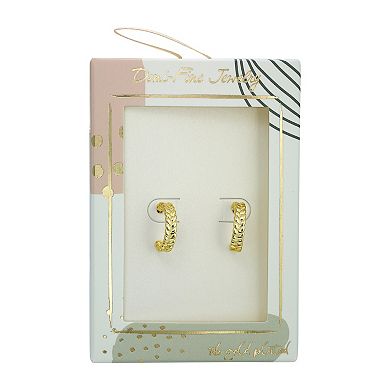 Taylor Grace 14k Gold Plated Braid Post Hoop Earrings