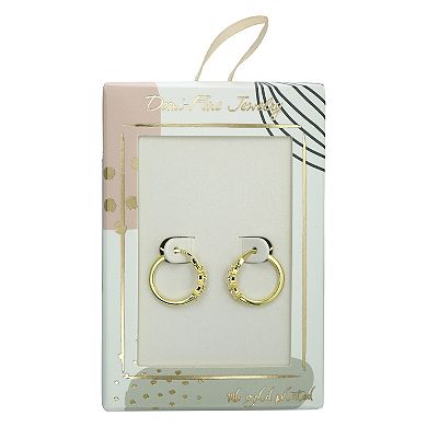 Taylor Grace 14k Gold Plated Cubic Zirconia Hoop Earrings