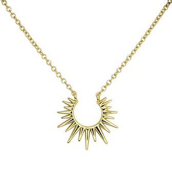 Taylor Grace 14k Gold Plated Stationed Sunburst Necklace