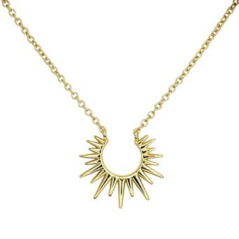 Taylor Grace 14k Gold Plated Stationed Sunburst Necklace