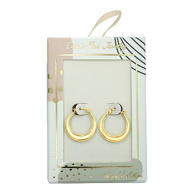 Taylor Grace 14k Gold Plated Tapered Hoop Earrings
